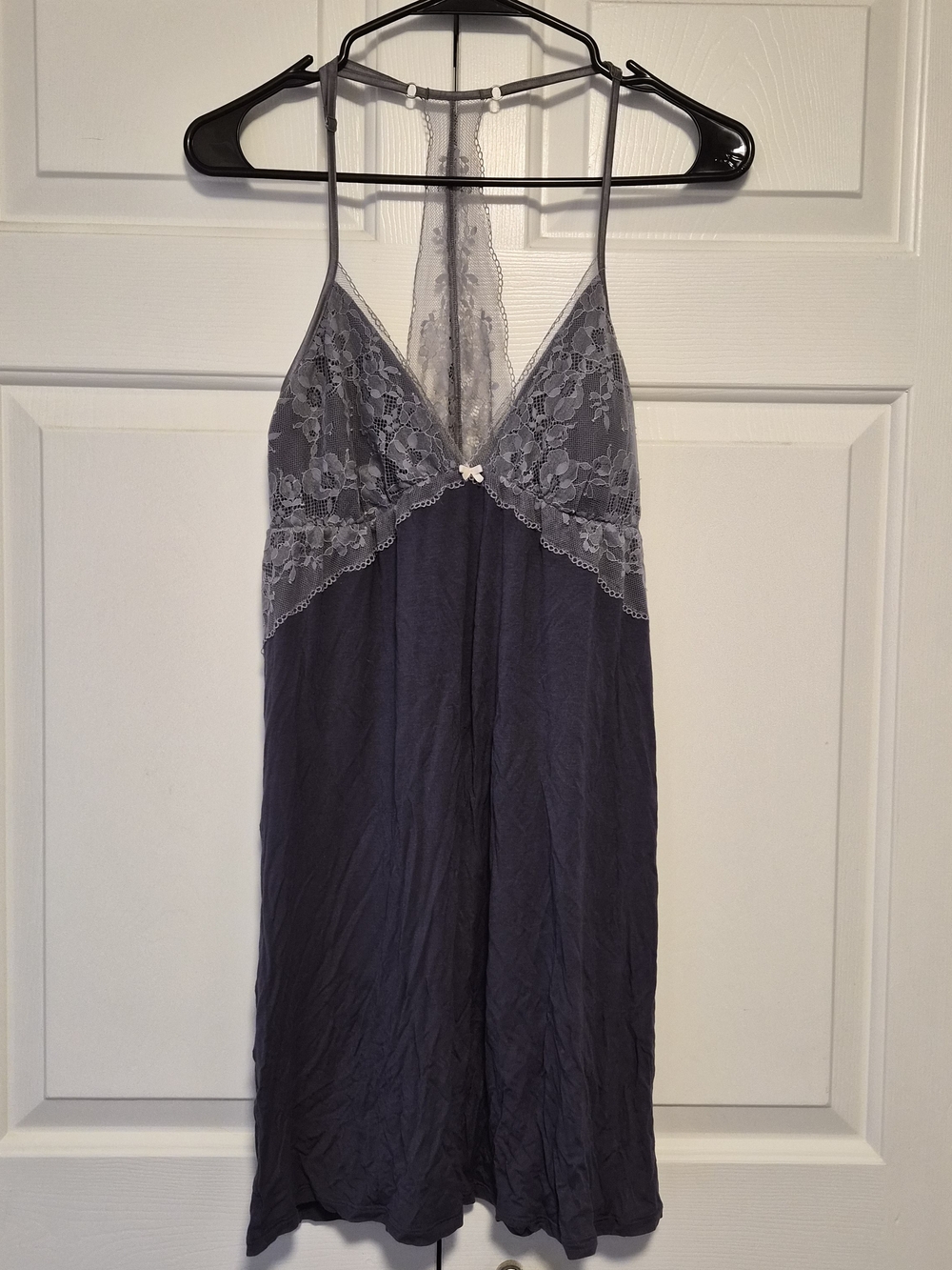 Victoria's Secret Charcoal Gray Lace-Trim Chemise